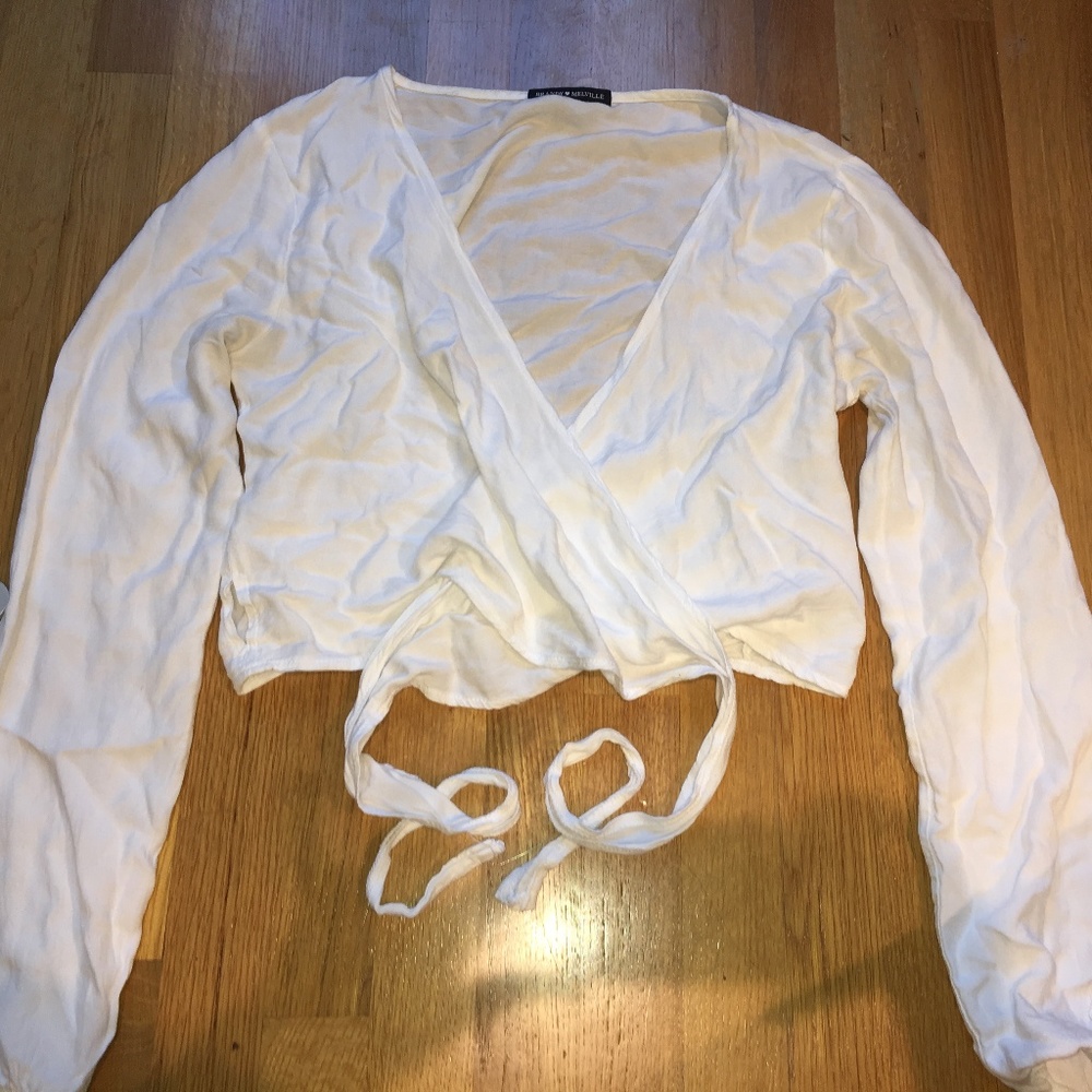 Brandy Melville Wrap Long Sleeve Blouse
